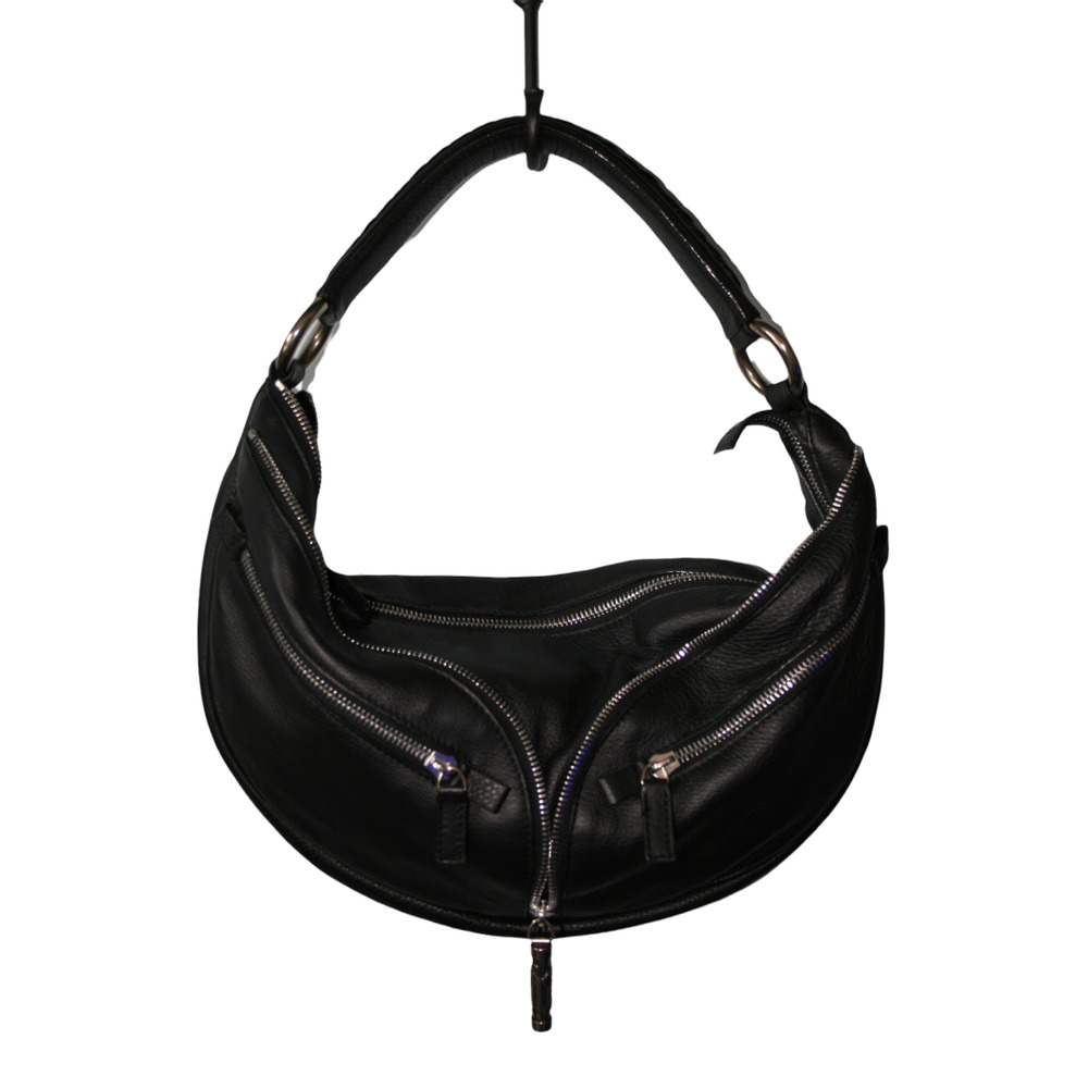 Versace Black Biker Bag ~ Zipper Details ~ Authentic ~ NWT